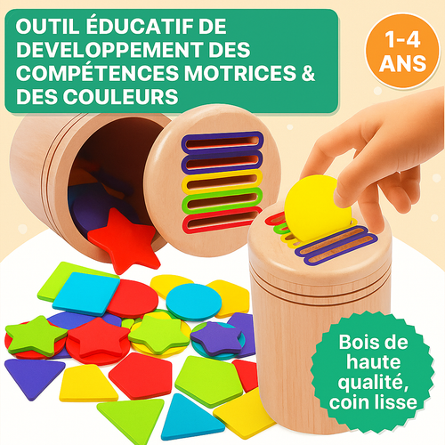Jouet d'apprentissage en bois (1-4ans)
